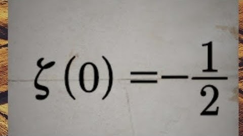 Riemann zeta function evaluated at zero