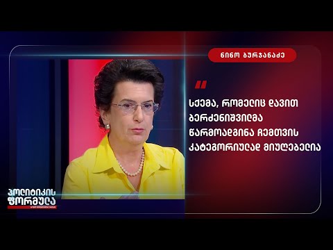 სქემა, რომელიც ბატონმა დავით ბერძენიშვილმა წარმოადგინა ჩემთვის კატეგორიულად მიუღებელია - ბურჯანაძე