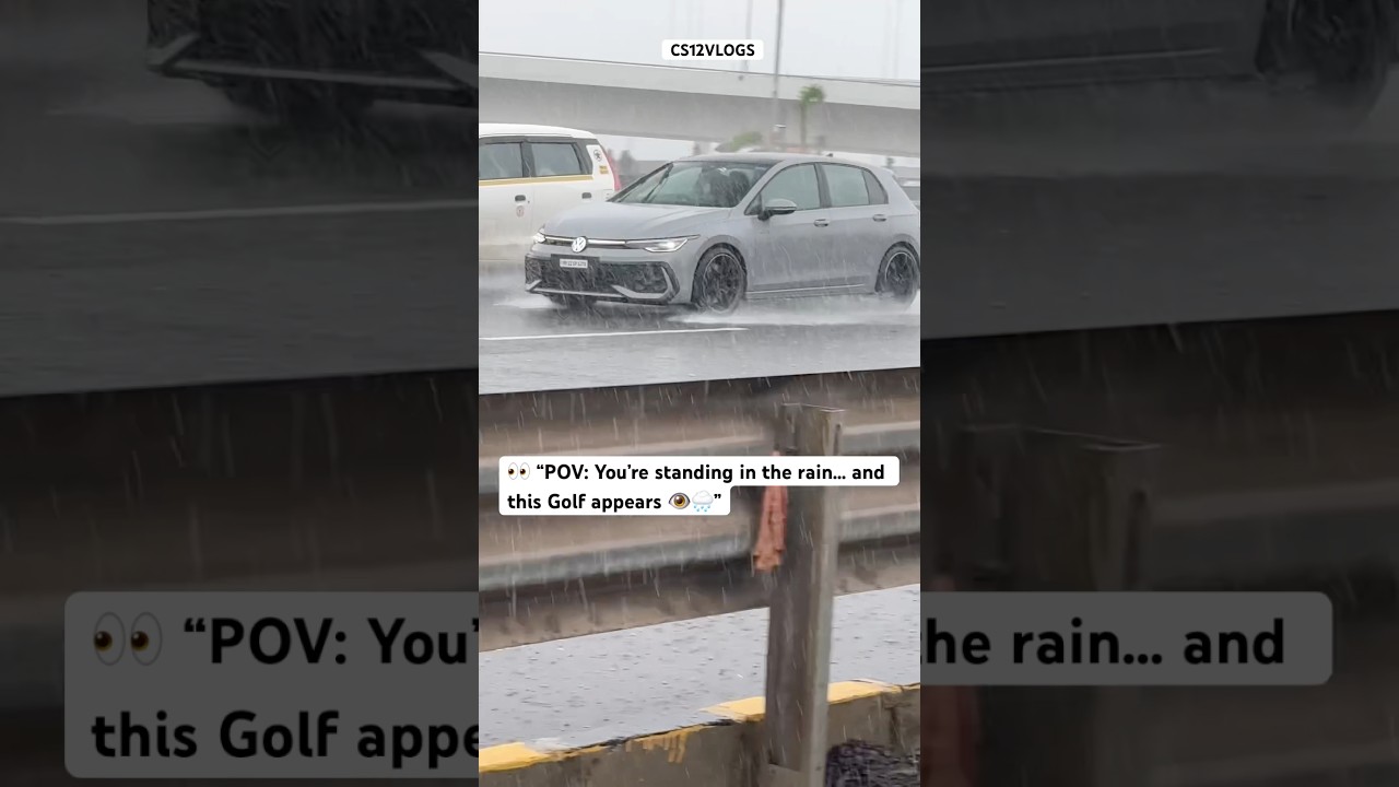 NEW VOLKSWAGEN GOLF GTI ENTRY IN HEAVY MUMBAI RAINS 