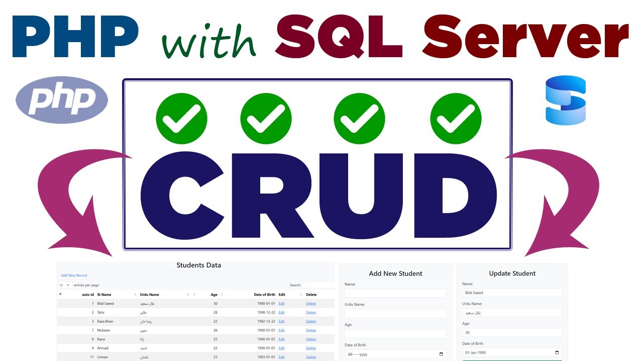 PHP with SQL Server Database Project for Beginners - CRUD Application