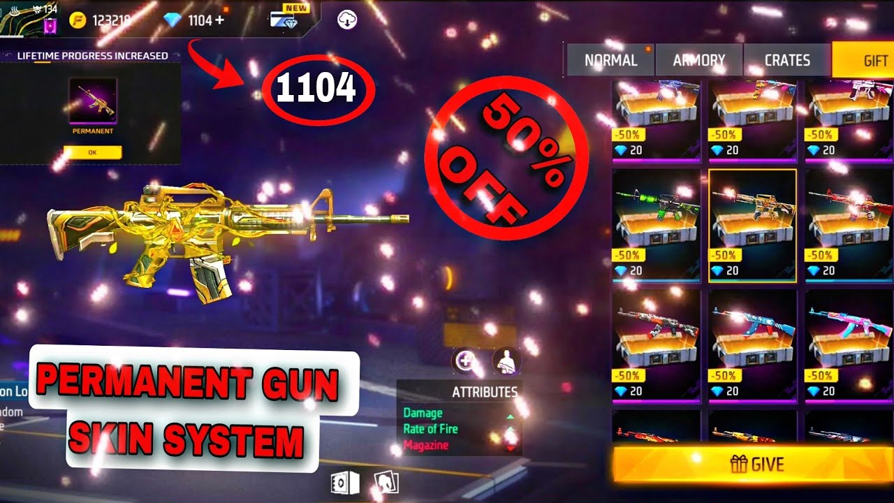 50% OFF IN GIFT STORE | M4A1 PERMANENT GUN SKIN GIFT | SATHI FF ||