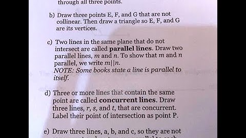 [Math] Points that lie on the same line are called collinear points  Draw three collinear points lab