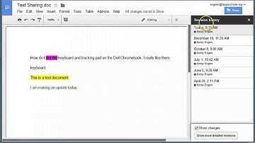 Google Doc Revision History Panel Quick Access