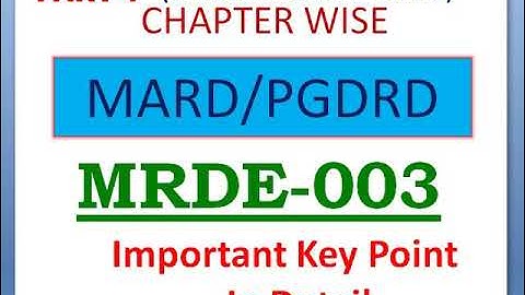 MRDE 003 Revised class,  MARD ignou, MA in Rural Development