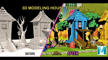 3D Modeling a Cartoon House Tutorial | Autodesk Maya Timelapse