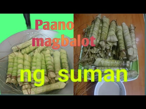 Paano ba magbalot ng suman sa dahon ng niyog Paano ba magbalot ng suman sa dahon ng niyog