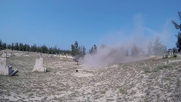 155mm M107 HE Artillery Projectile disposal Vietnam by Danish Demining Group EOD Team 1