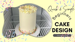 Easy & Simple Cake Design | Beginners Cake Decorating ( Sprinkles Cake )