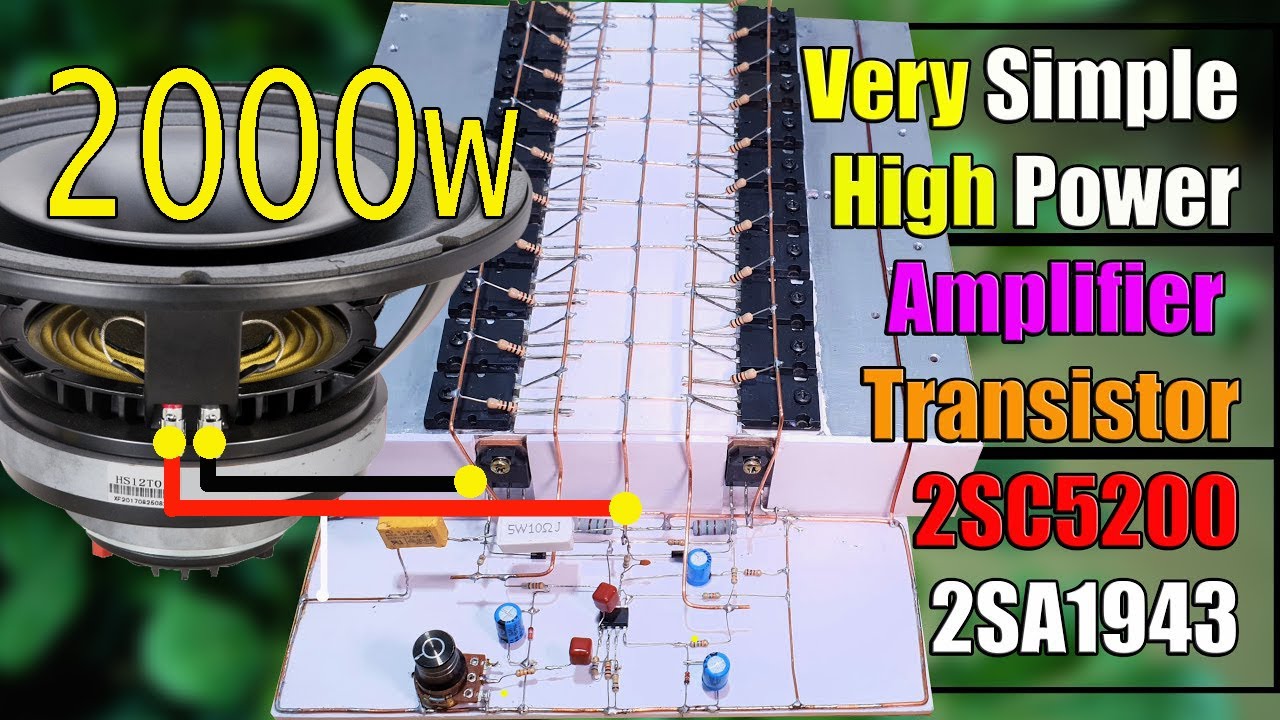 Diy 1000 Watts Mono High Power Amplifier Using Transistors 2sc5200 And 2sa1943 V1 Youtube