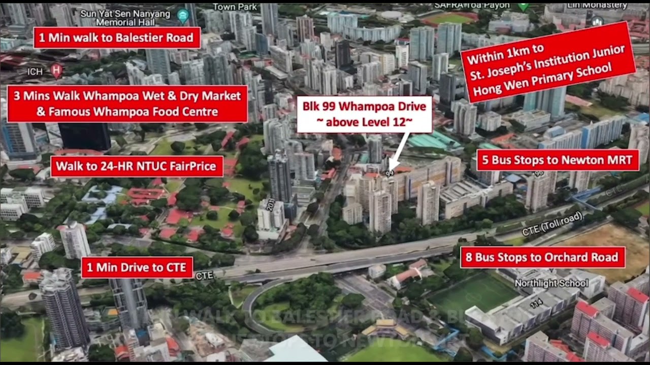 Blk 99 Whampoa Drive (Point Block) 4-Room Flat For Sale (video 1 - location)