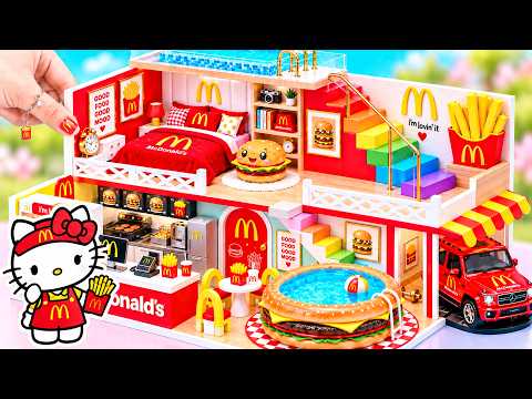 How To Make McDonald's Miniature House with Bedroom, Kitchen & Burger Pool from Clay 🍔 DIY House