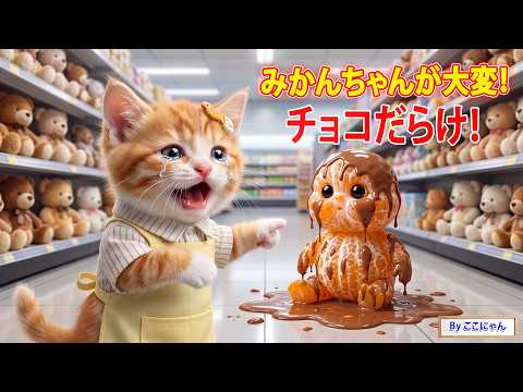 まさかの展開】ここにゃん、コンビニで初バイト…大切なみかんちゃんに