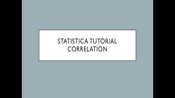 Correlation using Statistica