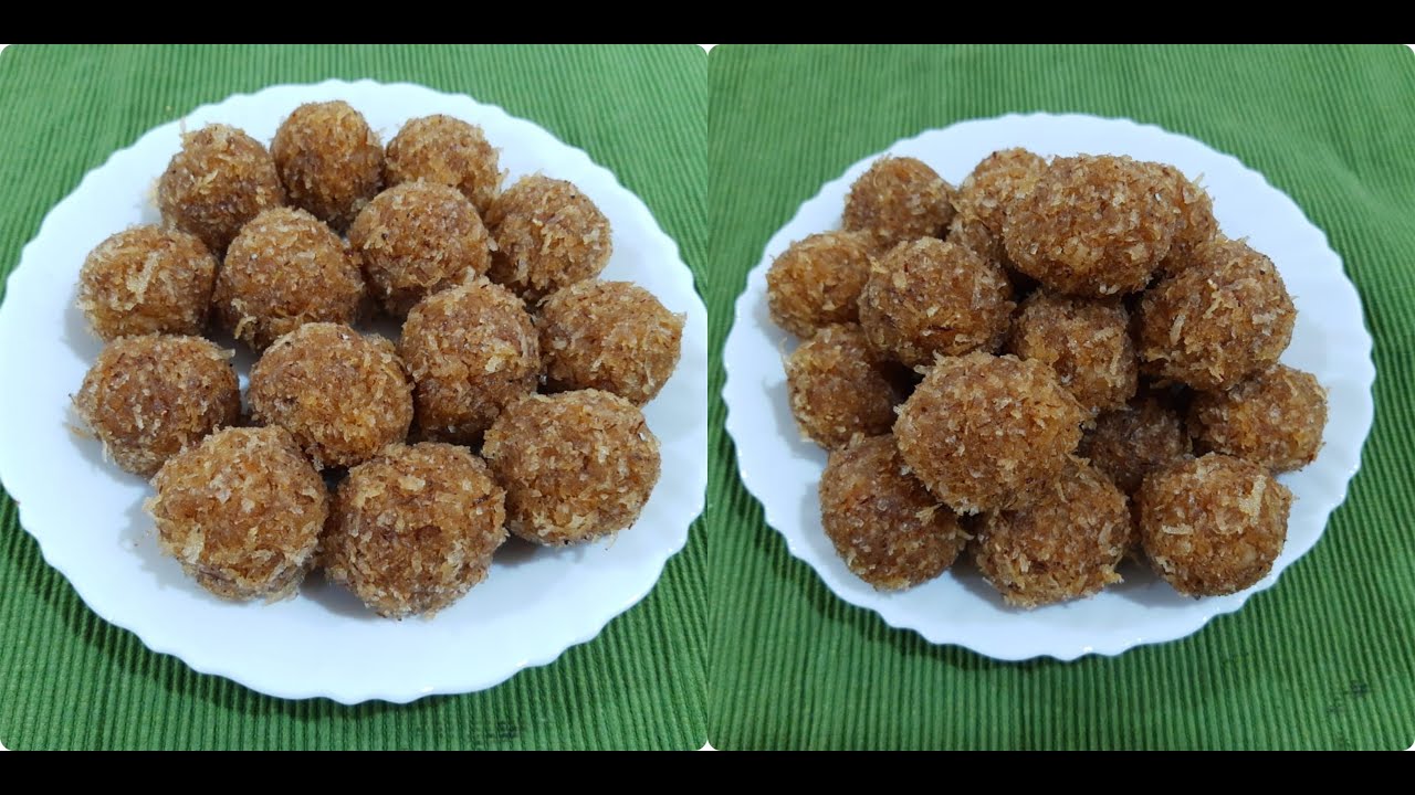 Coconut Jaggery Ladoo Recipe Home Made Coconut Ladoo Easy Sweet