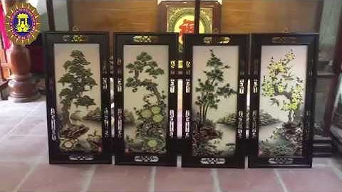 Tranh Tứ Quý " Xuân Hạ Thu Đông " Bát Tràng