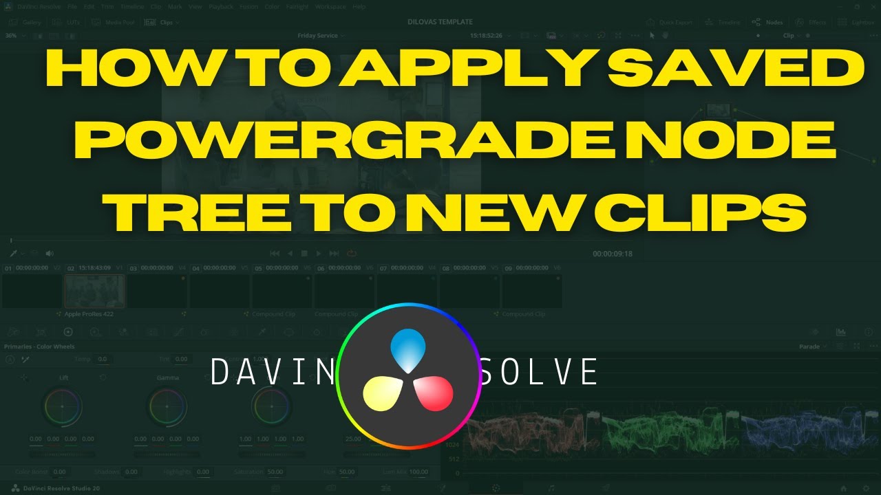 HOW TO APPLY SAVED POWERGRADE NODE TREE TO NEW CLIPS IN DAVINCI RESOLVE ...