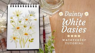 Simple and quick daisy flowers: Drawing to painting with watercolors