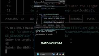 Java program MULTIPLICATION TABLE