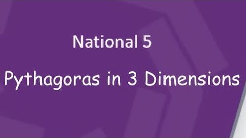 Pythagoras in 3 dimensions, volume of pyramid, space diagonals