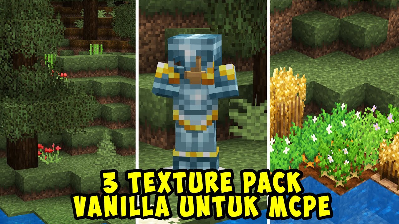 TOP 3 TEXTURE PACK VANILLA PALING COCOK UNTUK MINECRAFT PE 1.19 1.20