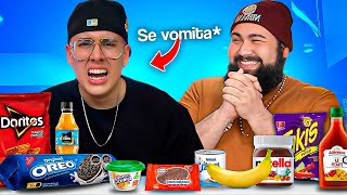 PROBANDO COMBINACIONES MUY RARAS DE COMIDA🤮 *al final vomitamos*