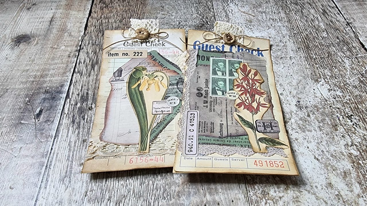 Guest Check Tags - Vintage Botanical