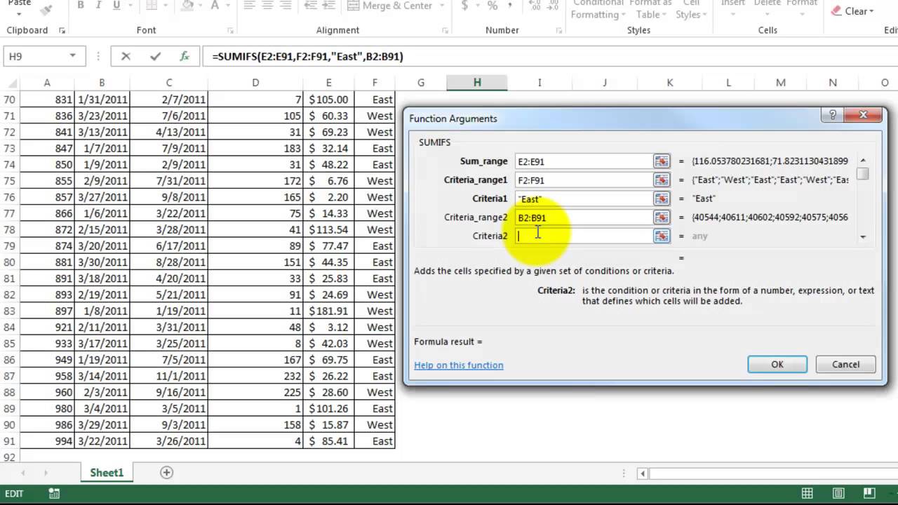 Excel: SUMIF and SUMIFS Functions