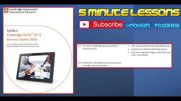 1.5.2 The Role of Stakeholder Groups - 5 Minute Lessons