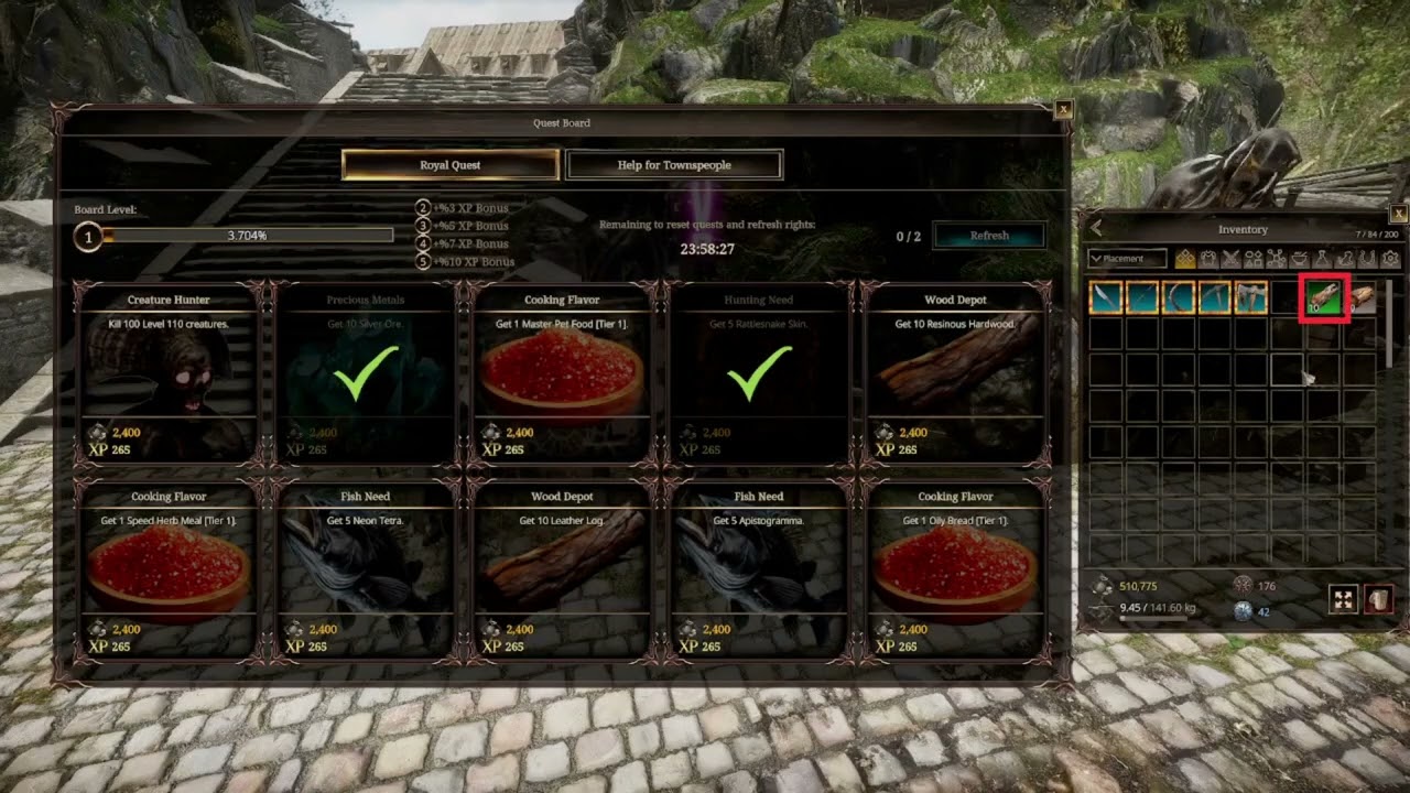 Quinfall explained - Questboard • Alternative way to gain character experience