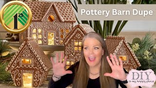 Pottery Barn Dupe Gingerbread House Decor  Using Dollar Tree Houses