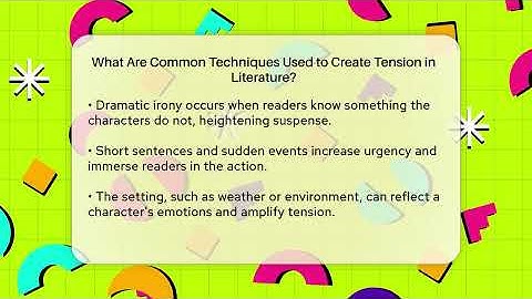 What Are Common Techniques Used to Create Tension in Literature? - The Prose Path