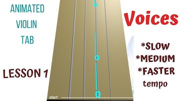 VOICES - Violin Tutorial (Slow, Medium, Faster) - ANIMATED VIOLIN TAB [Live Violin] - LESSON 1