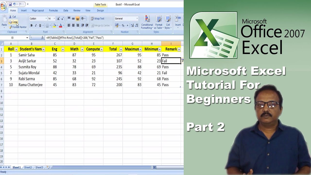 Microsoft excel tutorial for beginners part 2 - YouTube