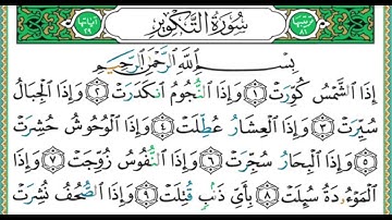 081 سورة التكوير || الشيخ أيمن رشدي سويد