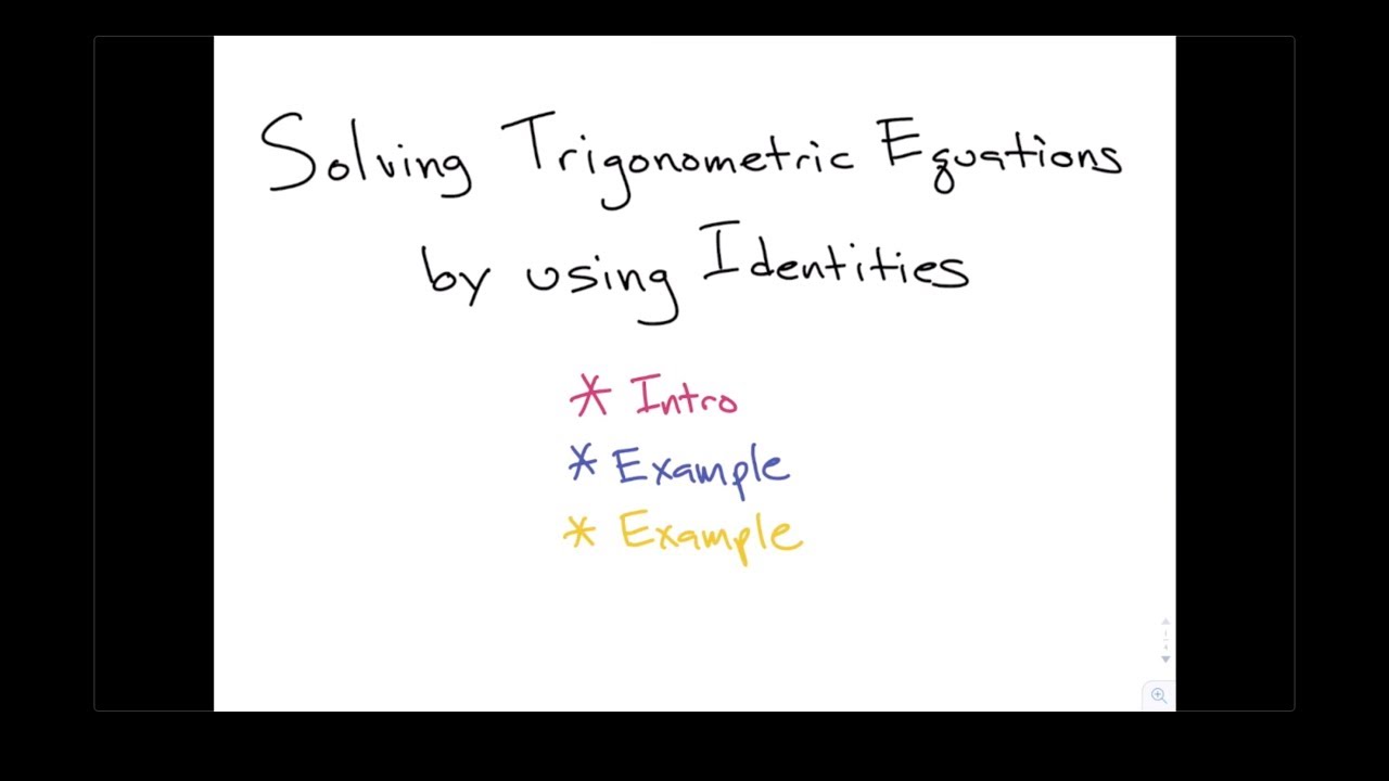Solving trigonometric equations by using identities - YouTube