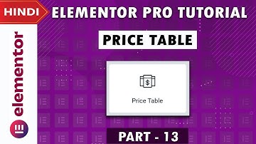 [Price Table] Elementor PRO Tutorial in Hindi | Part 13