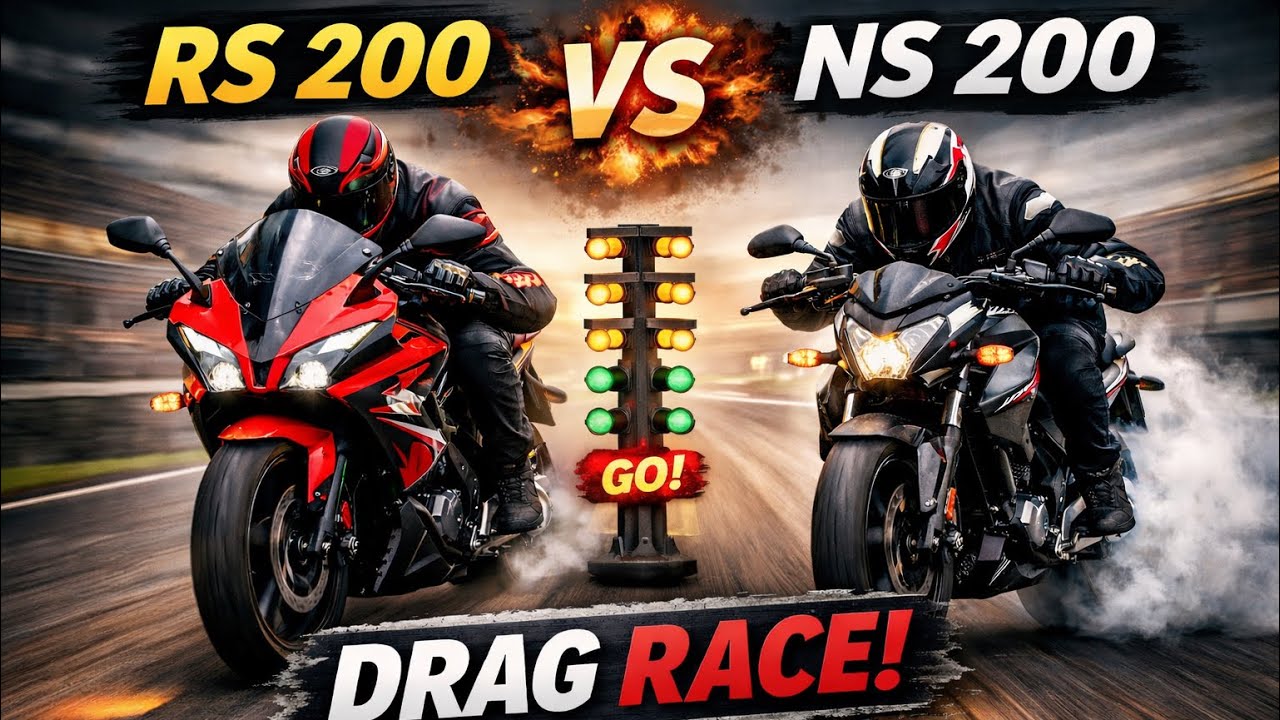 Rs 200 vs Ns 200 drag race 🔥