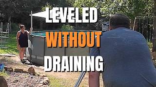 Releveling Our 18ft Bestway Above Ground Pool FULL of Water! screenshot 5