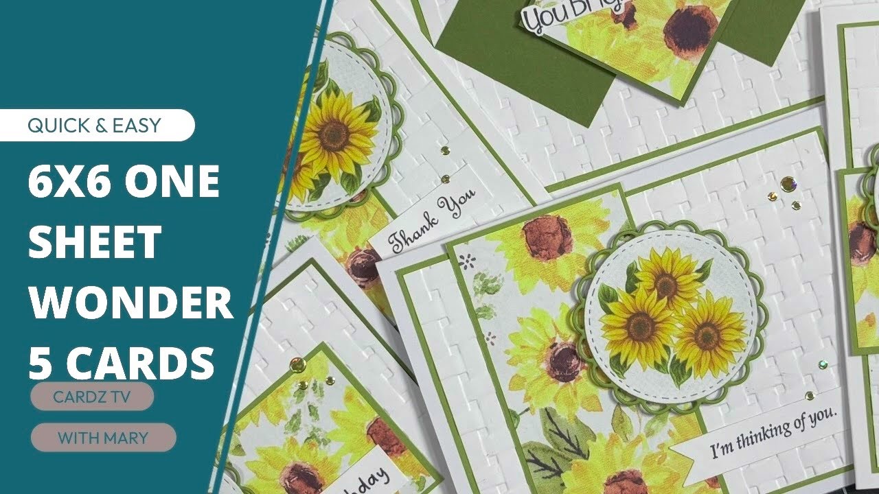 6x6 ONE SHEET WONDER - 5 EASY CARDS! - YouTube