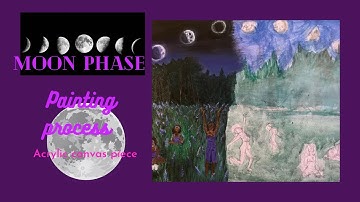 Moon phase canvas painting|| 2 moon phases talk, painting process pt.1