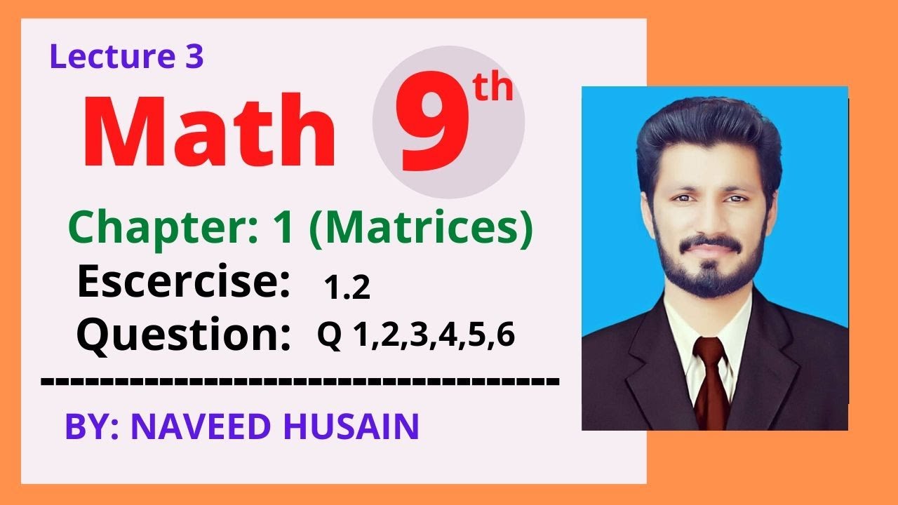 9th Class Math, Exercise 1.2- Question no 1 to 6 -- 9th Math Ch 1 ...