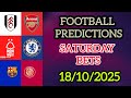 FOOTBALL PREDICTIONS TODAY 18/10/2025 SOCCER PREDICTIONS TODAY | BETTING TIPS, #footballpredictions