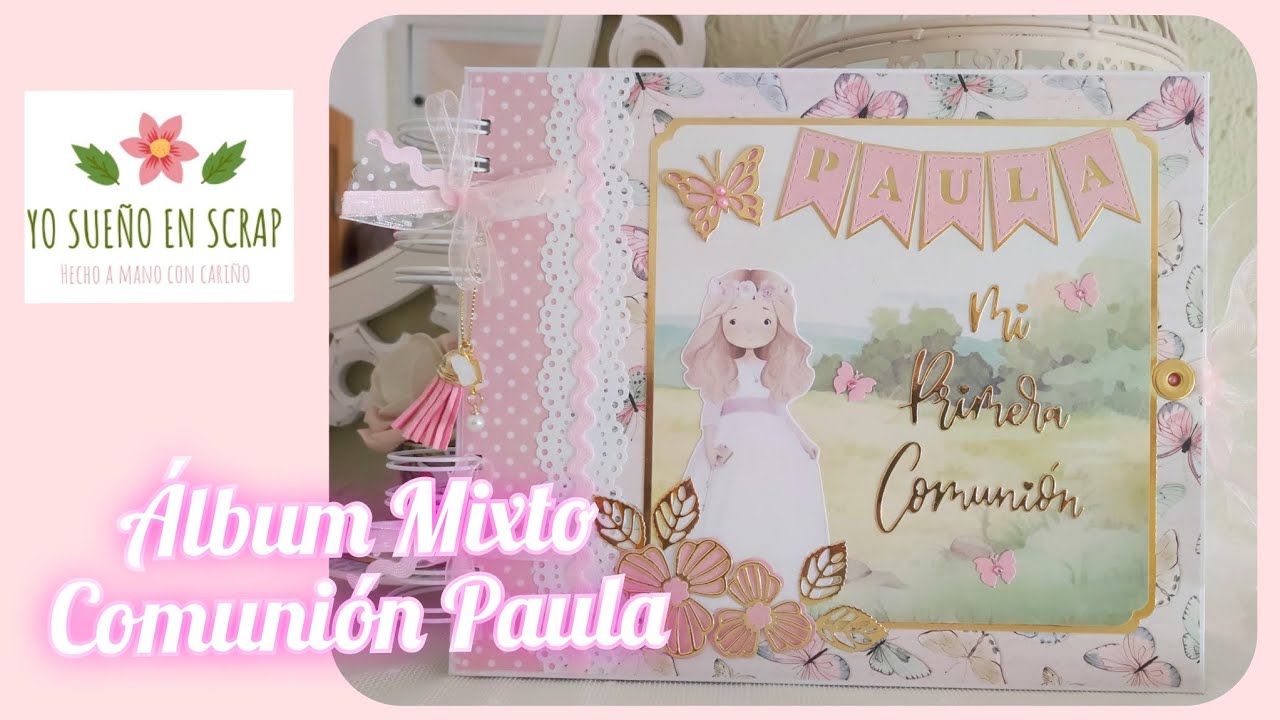 Álbum Mixto Extra Comunión Mariposas Rosas 
