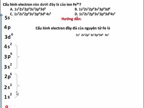 Video 118. (TH) Cấu hình electron nào dưới đây là của ion Fe3+ - youtube