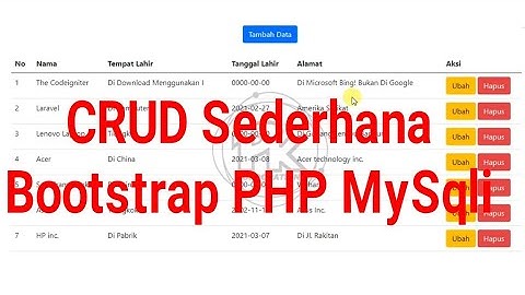 CRUD Sederhana PHP - Mysqli - Bootstrap