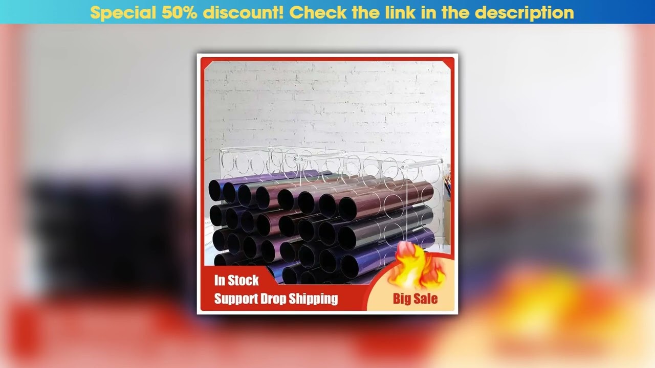 Today Only A70U New Vinyl Roll Storage Rack With 25 Holes, Vinyl Roll Holder For Craft Room, 12Inch
