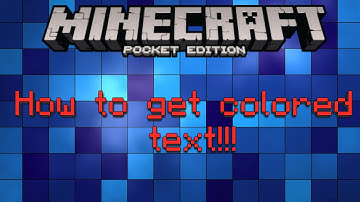 How to get colored text in MCPE | Showcase | Very easy