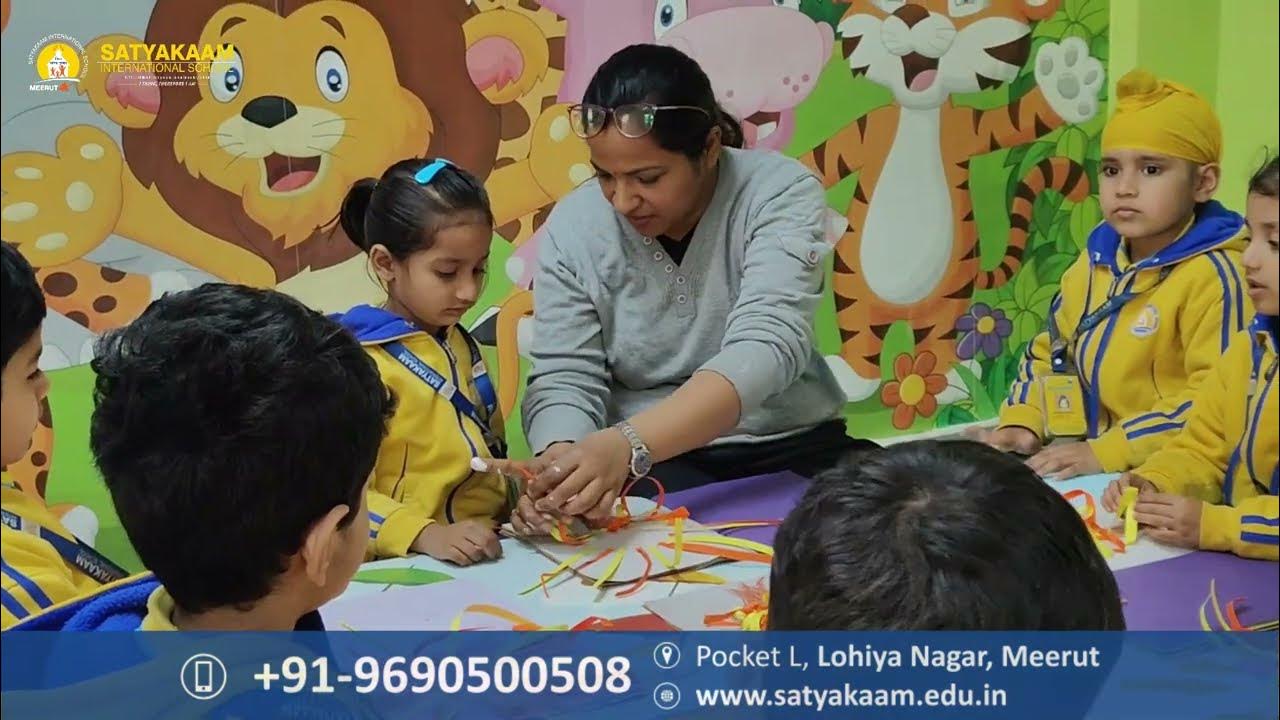 Paper Curling Activity Satyakaam International School Kindergarten