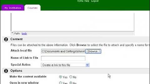 Adding an External Link to a Content Area