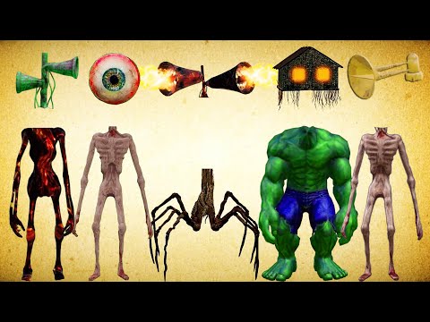 WRONG HEADS SIREN HEAD HULK, SIREN HEAD EYEBALL, SIREN HEAD LAVA, HOUSE HEAD, ACA HURRICANE